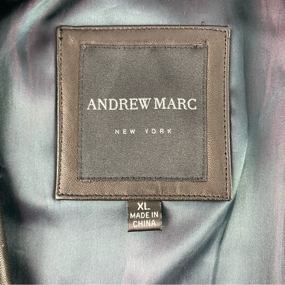 Andrew Marc Men's Black Leather Button Front Blazer Jacket Coat XL - Picture 8 of 16